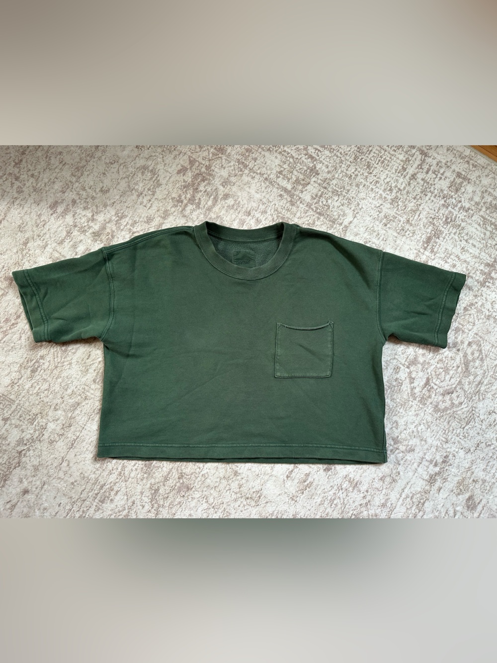 aerie Forest Green Cropped Pocket Tee